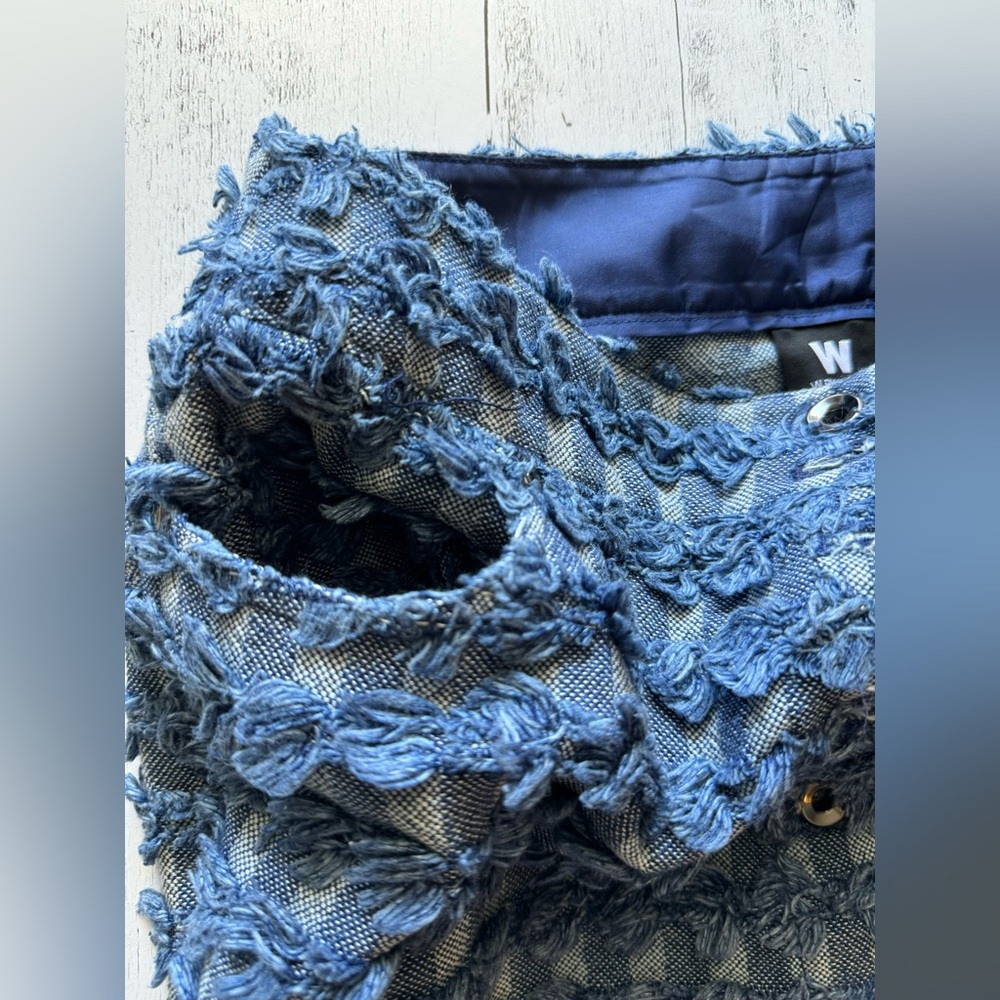 W by Worth Denim Frayed Blue Skirt - Picture 10 of 12